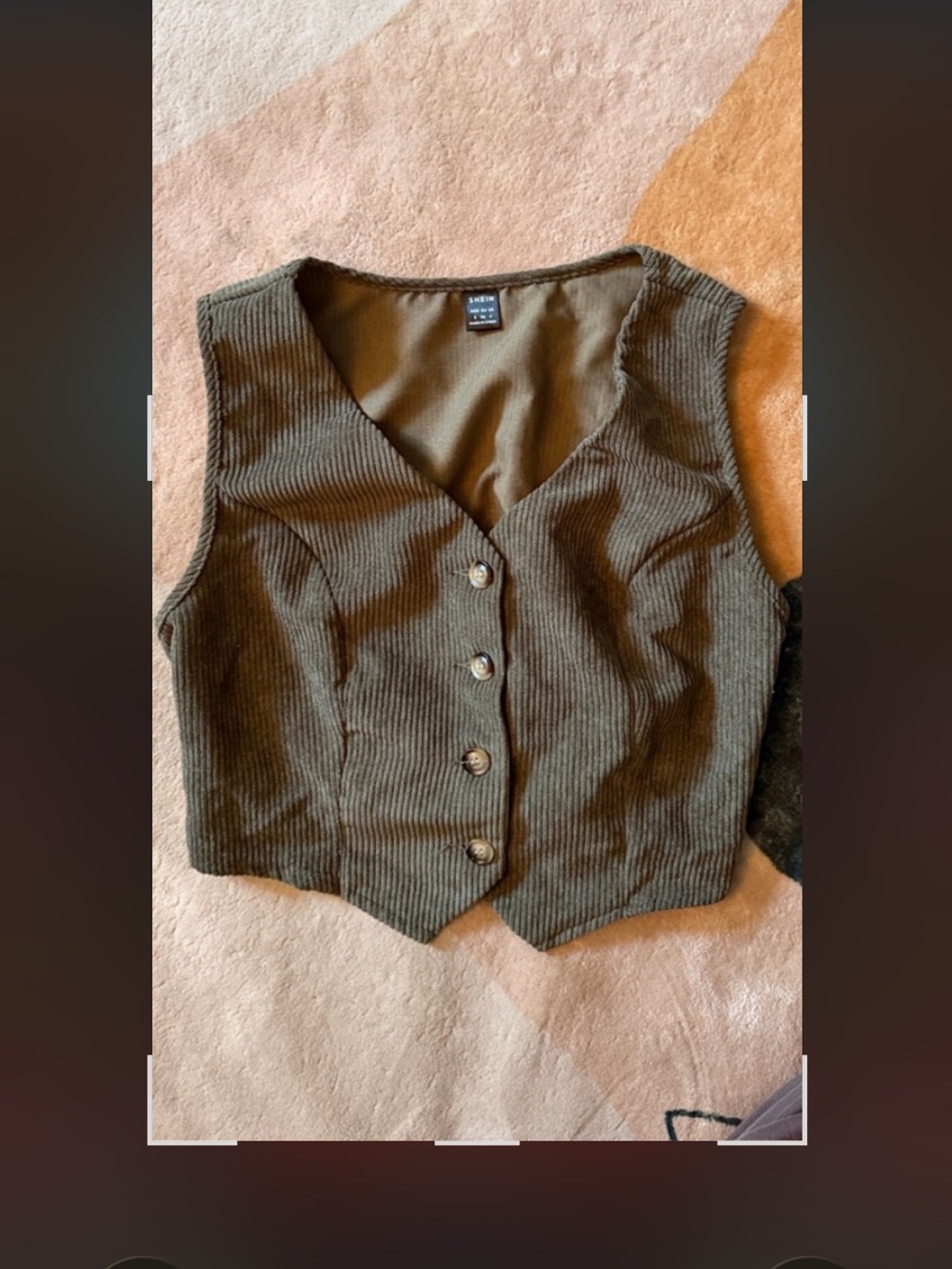 SHEIN Olive corduroy vest. Women’s small.